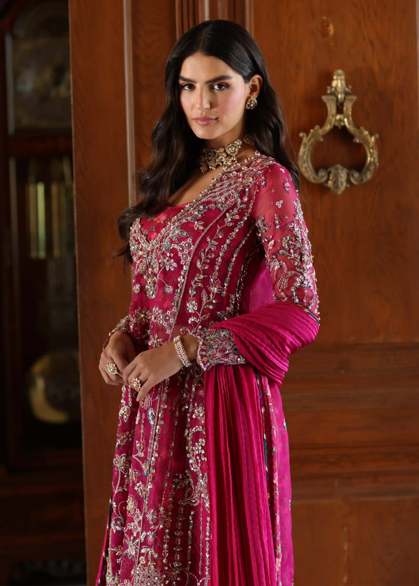 Kanwal Malik Mirha Luxury Pret 26 Pink Cotton – view 3 – Poshaq