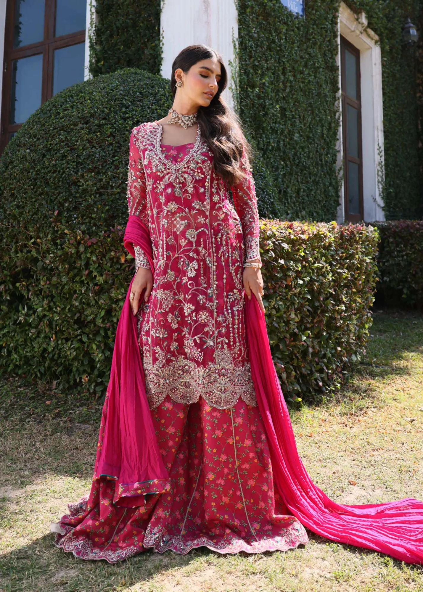 Kanwal Malik Mirha Luxury Pret 26 Pink Cotton – view 4 – Poshaq