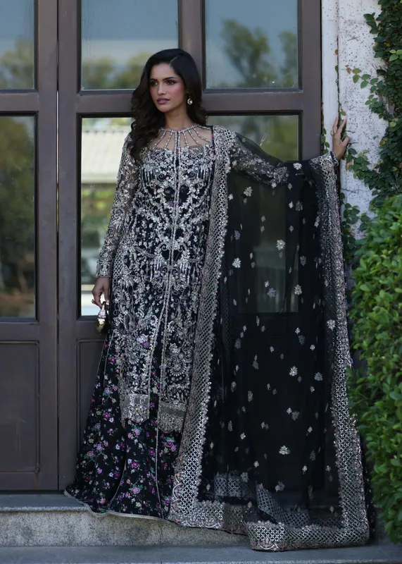 Kanwal Malik Mirha Luxury Pret 26 Black Cotton – view 1 – Poshaq