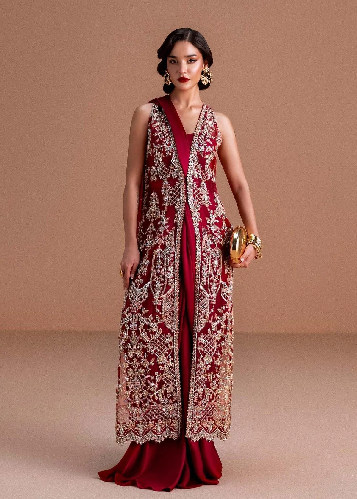 Kanwal Malik Nysa Luxury Pret 25 Red Organza – view 1 – Poshaq