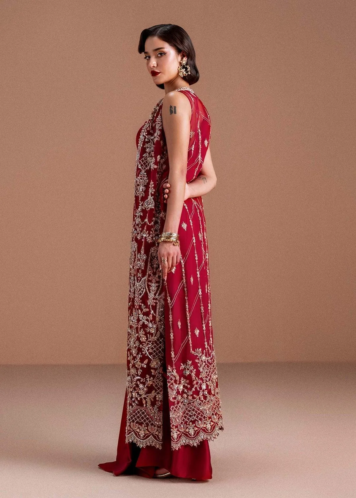 Kanwal Malik Nysa Luxury Pret 25 Red Organza – view 2 – Poshaq
