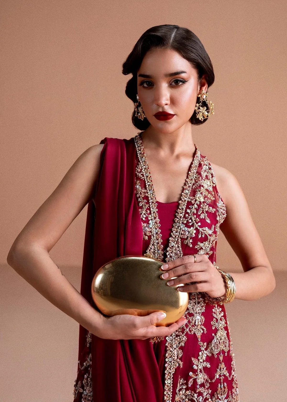 Kanwal Malik Nysa Luxury Pret 25 Red Organza – view 3 – Poshaq