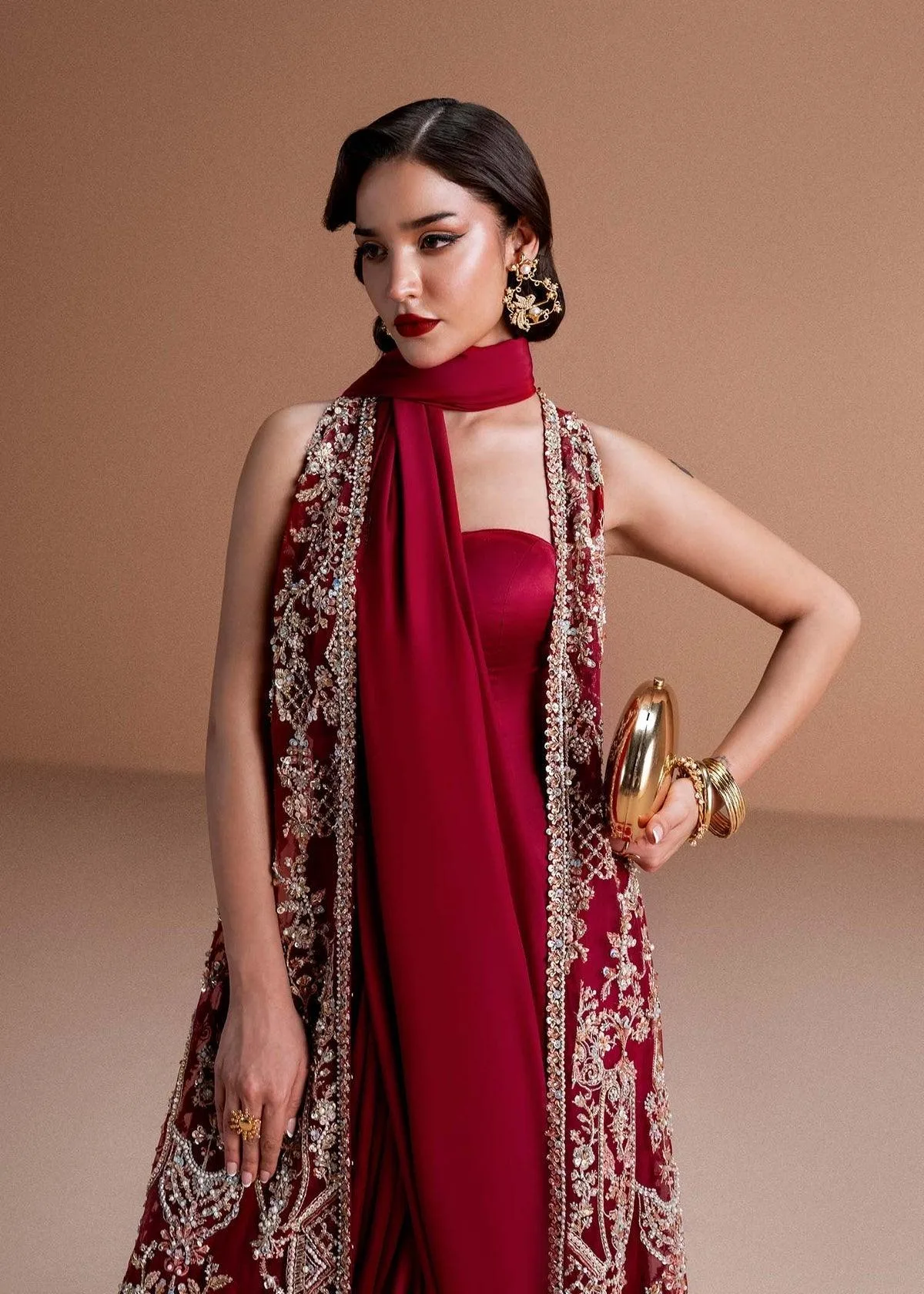 Kanwal Malik Nysa Luxury Pret 25 Red Organza – view 5 – Poshaq