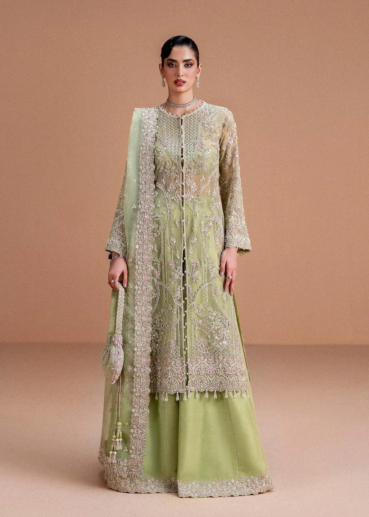 Kanwal Malik Nysa Luxury Pret 25 Green Organza – view 1 – Poshaq