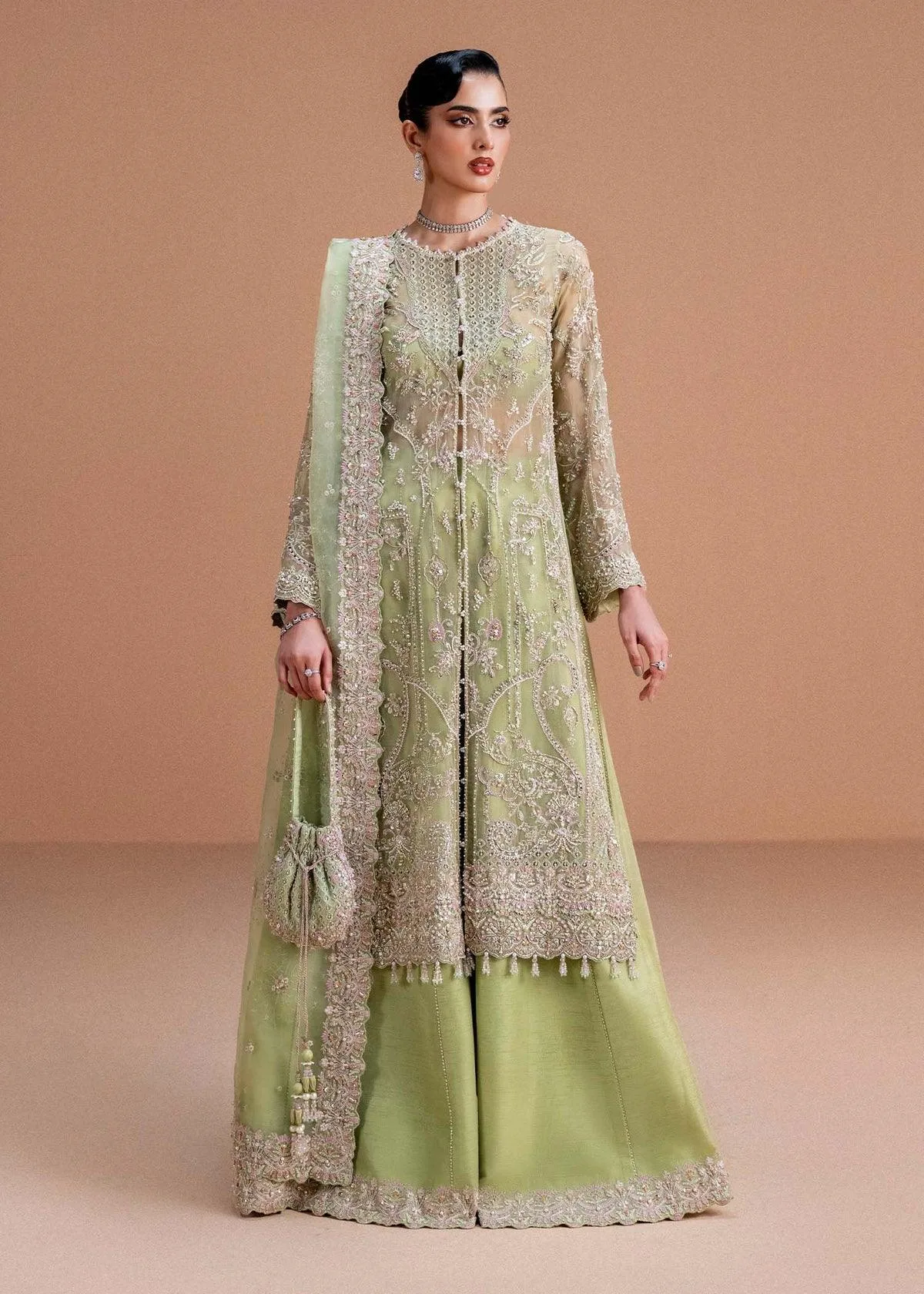 Kanwal Malik Nysa Luxury Pret 25 Green Organza – view 2 – Poshaq