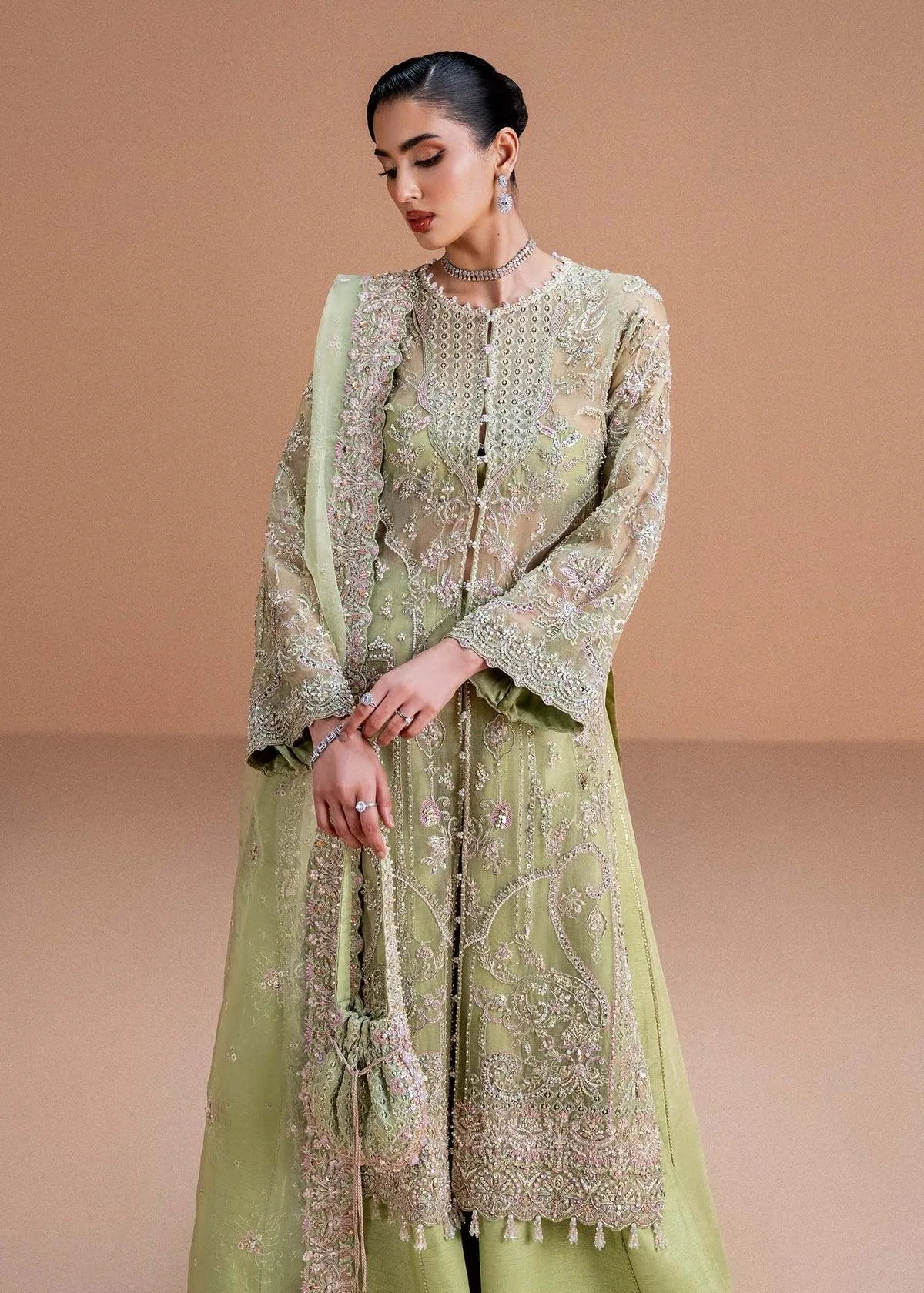 Kanwal Malik Nysa Luxury Pret 25 Green Organza – view 3 – Poshaq