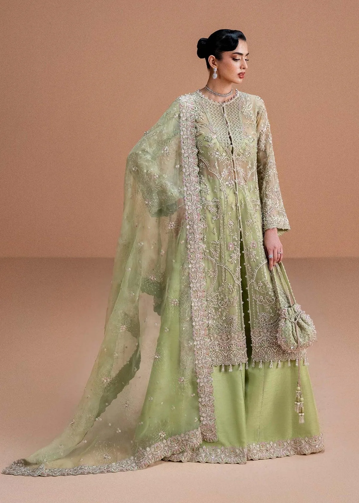 Kanwal Malik Nysa Luxury Pret 25 Green Organza – view 5 – Poshaq