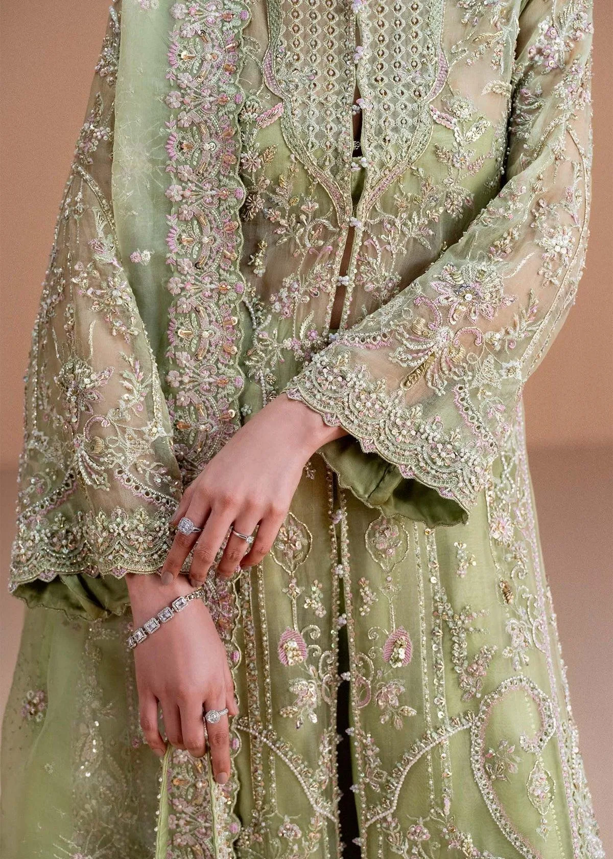 Kanwal Malik Nysa Luxury Pret 25 Green Organza – view 6 – Poshaq