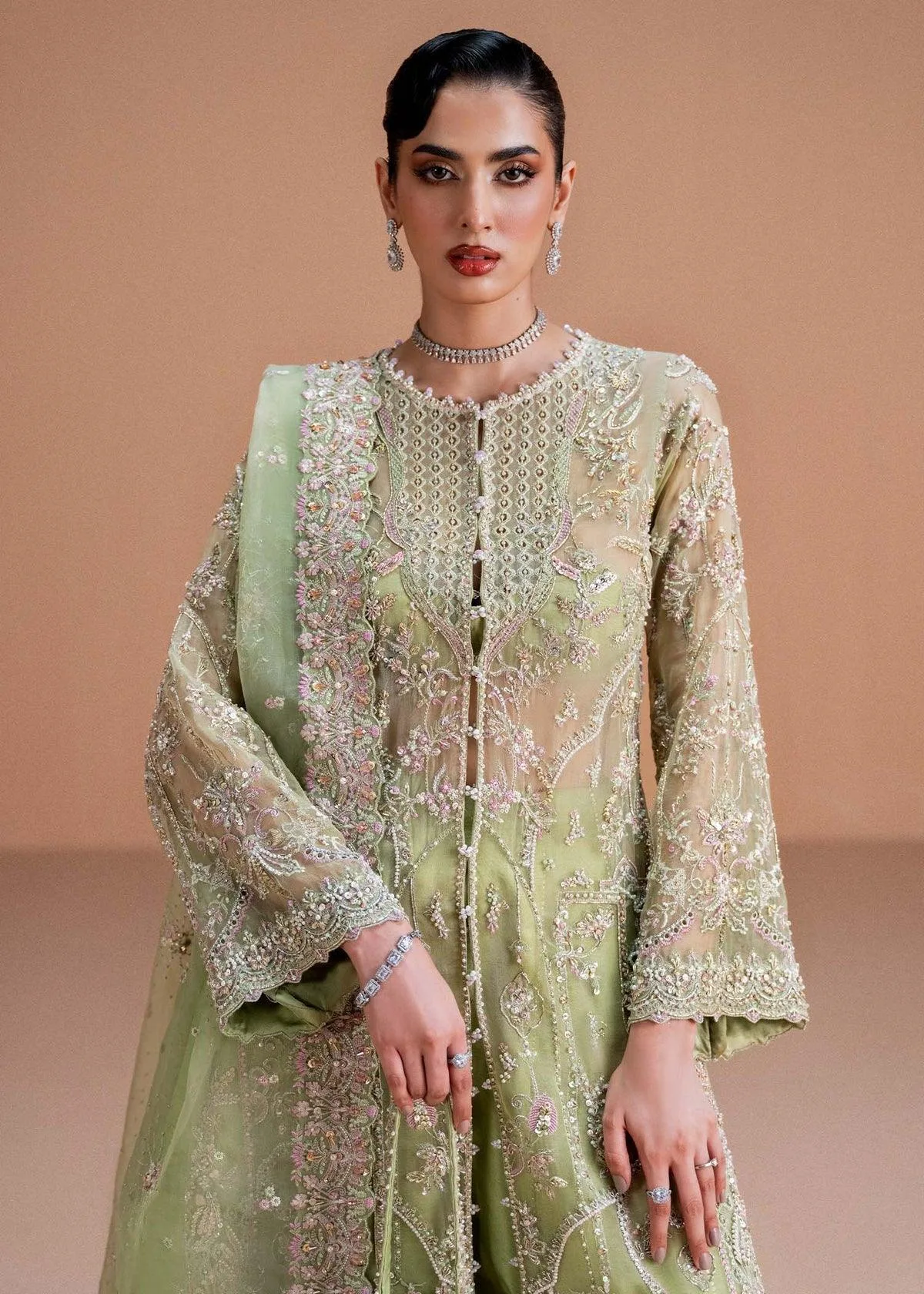 Kanwal Malik Nysa Luxury Pret 25 Green Organza – view 7 – Poshaq