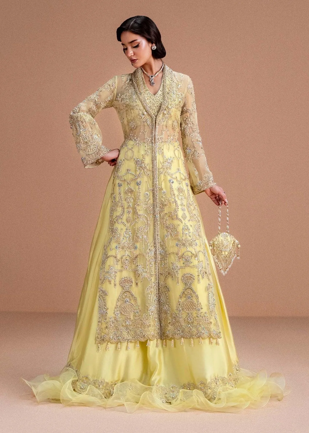 Kanwal Malik Nysa Luxury Pret 25 Yellow Organza – view 1 – Poshaq