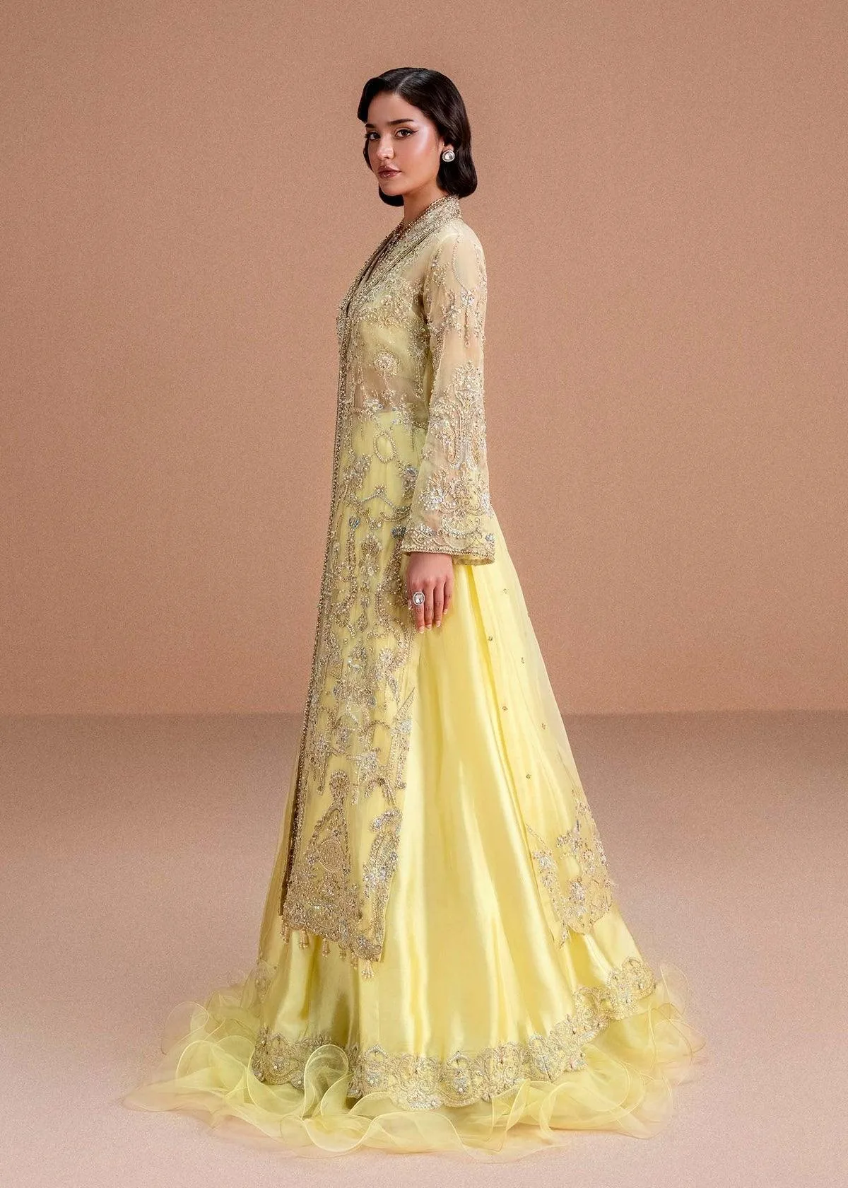 Kanwal Malik Nysa Luxury Pret 25 Yellow Organza – view 2 – Poshaq