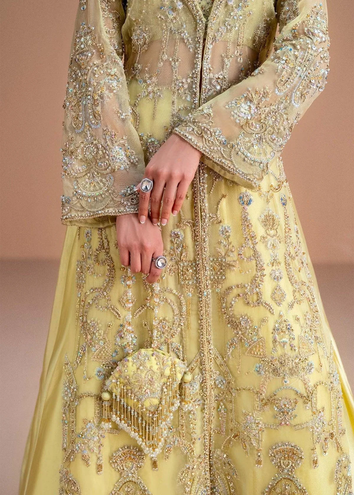 Kanwal Malik Nysa Luxury Pret 25 Yellow Organza – view 4 – Poshaq