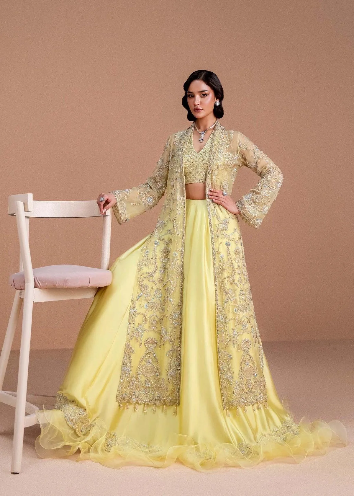 Kanwal Malik Nysa Luxury Pret 25 Yellow Organza – view 5 – Poshaq
