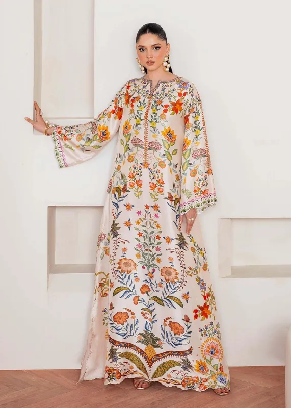 Kanwal Malik Rosalia Silk Eid 25 White Raw Silk – view 1 – Poshaq