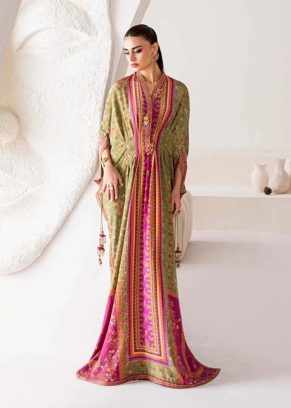 Kanwal Malik Rosalia Silk Eid 25 Magenta Crepe – view 3 – Poshaq