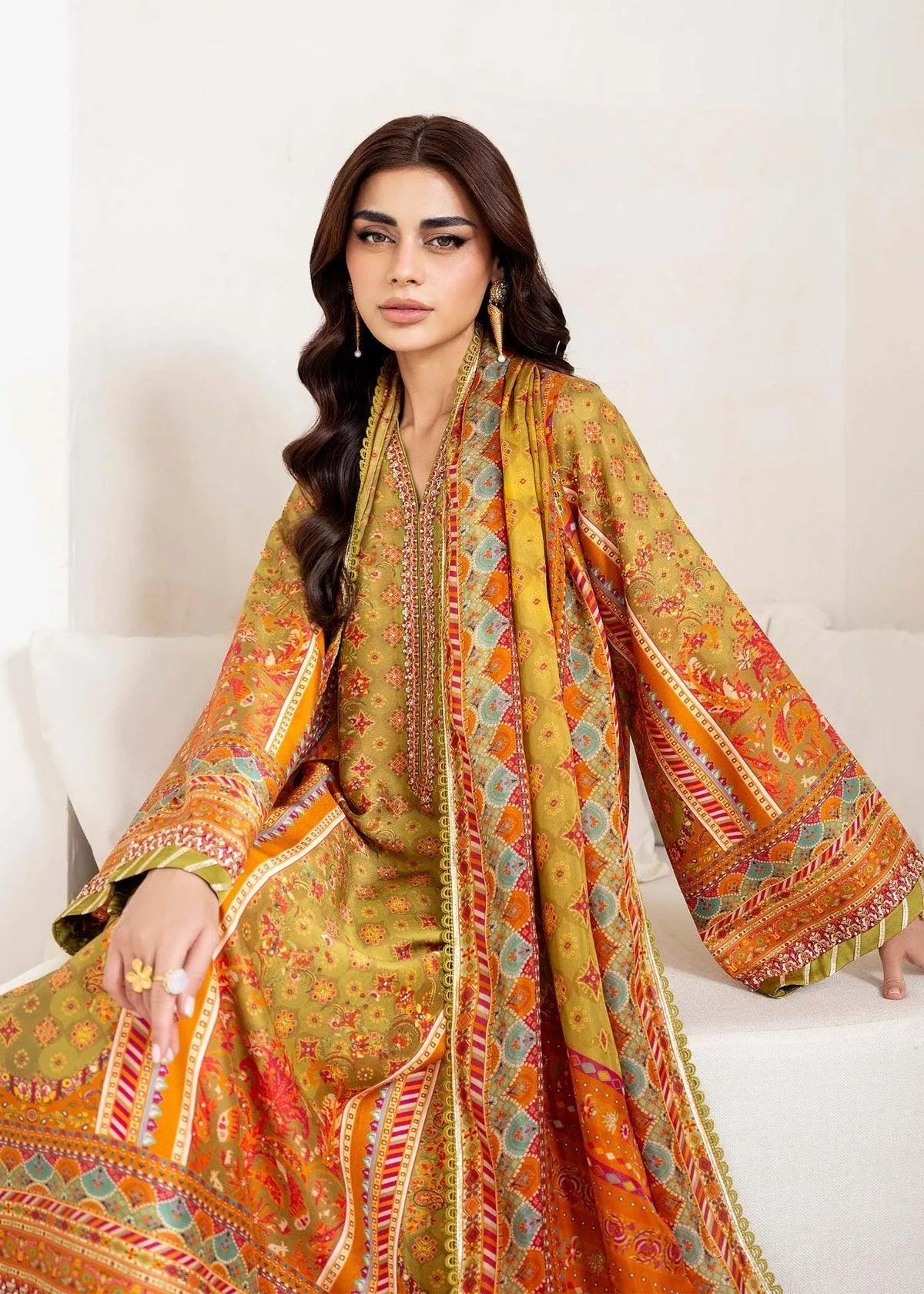 Kanwal Malik Rosalia Silk Eid 25 Orange Silk – view 7 – Poshaq