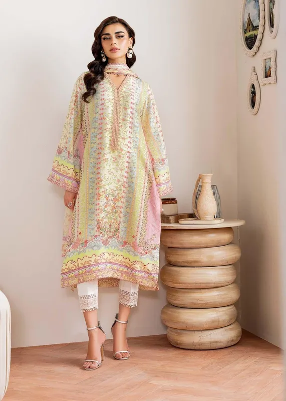 Kanwal Malik Rosalia Silk Eid 25 Green Raw Silk – view 1 – Poshaq