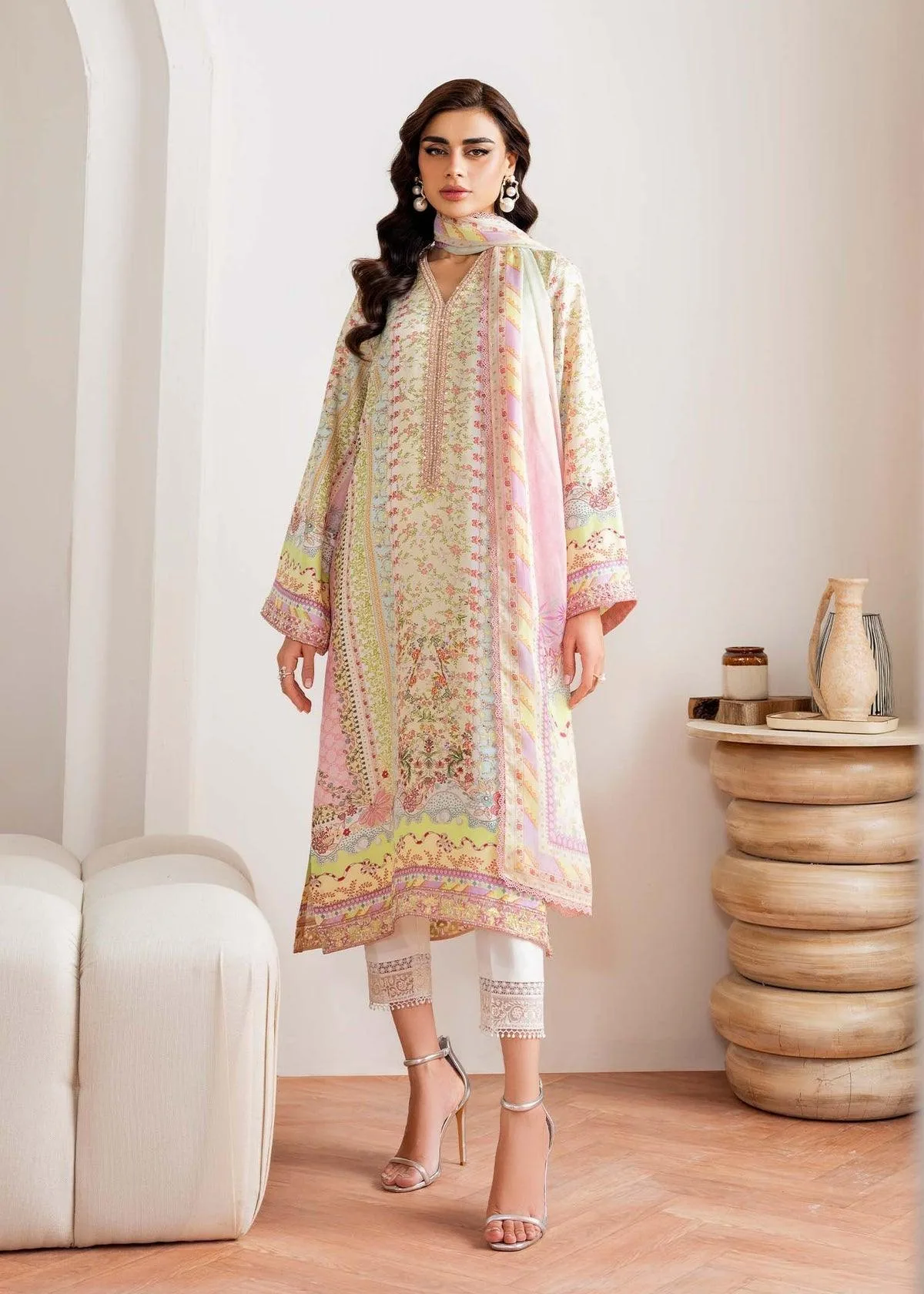 Kanwal Malik Rosalia Silk Eid 25 Green Raw Silk – view 5 – Poshaq