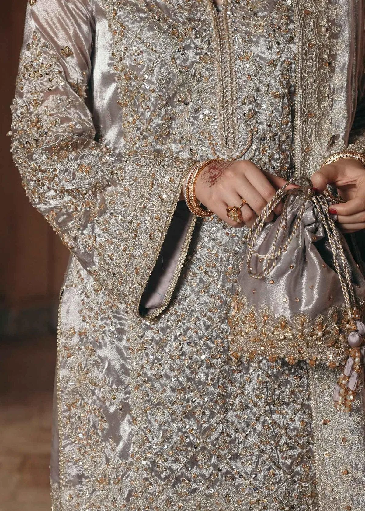 Kanwal Malik Saheli Luxury Pret 24 Silver Tissue – view 3 – Poshaq