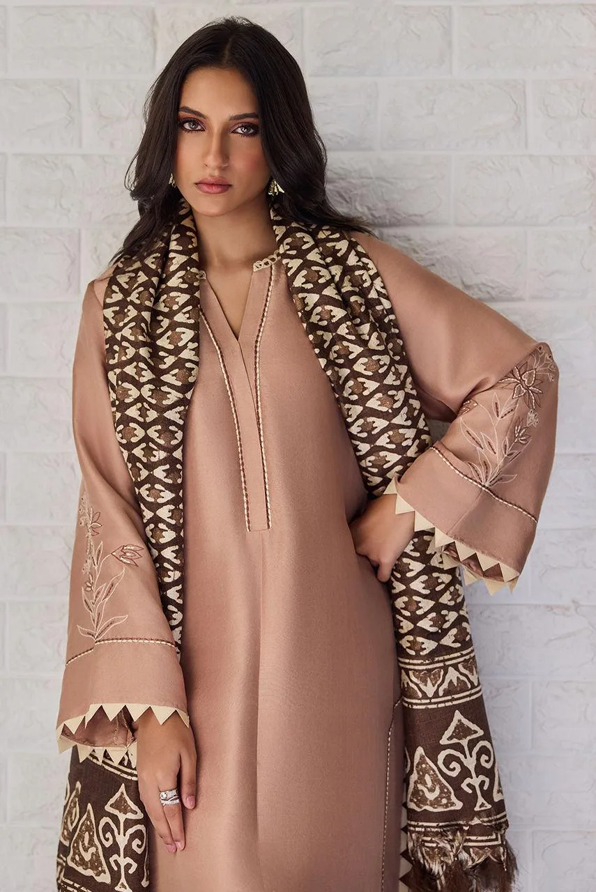 Deepak Perwani Nazia Eid Edit 26 Brown Raw Silk – view 3 – Poshaq