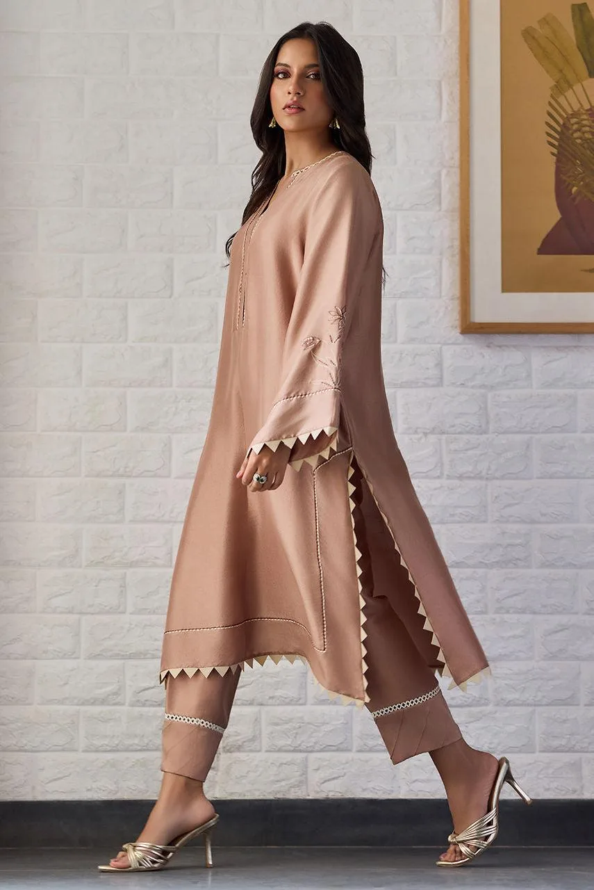 Deepak Perwani Nazia Eid Edit 26 Brown Raw Silk – view 4 – Poshaq