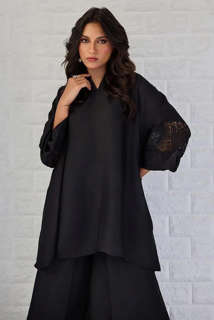 Deepak Perwani Nazia Eid Edit 26 Black Raw Silk – view 3 – Poshaq