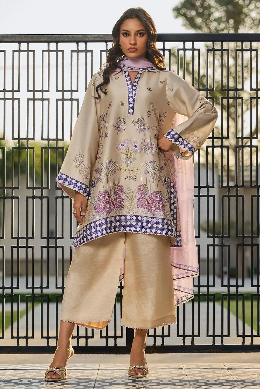 Deepak Perwani Eid Edit Lilac Silk – view 1 – Poshaq