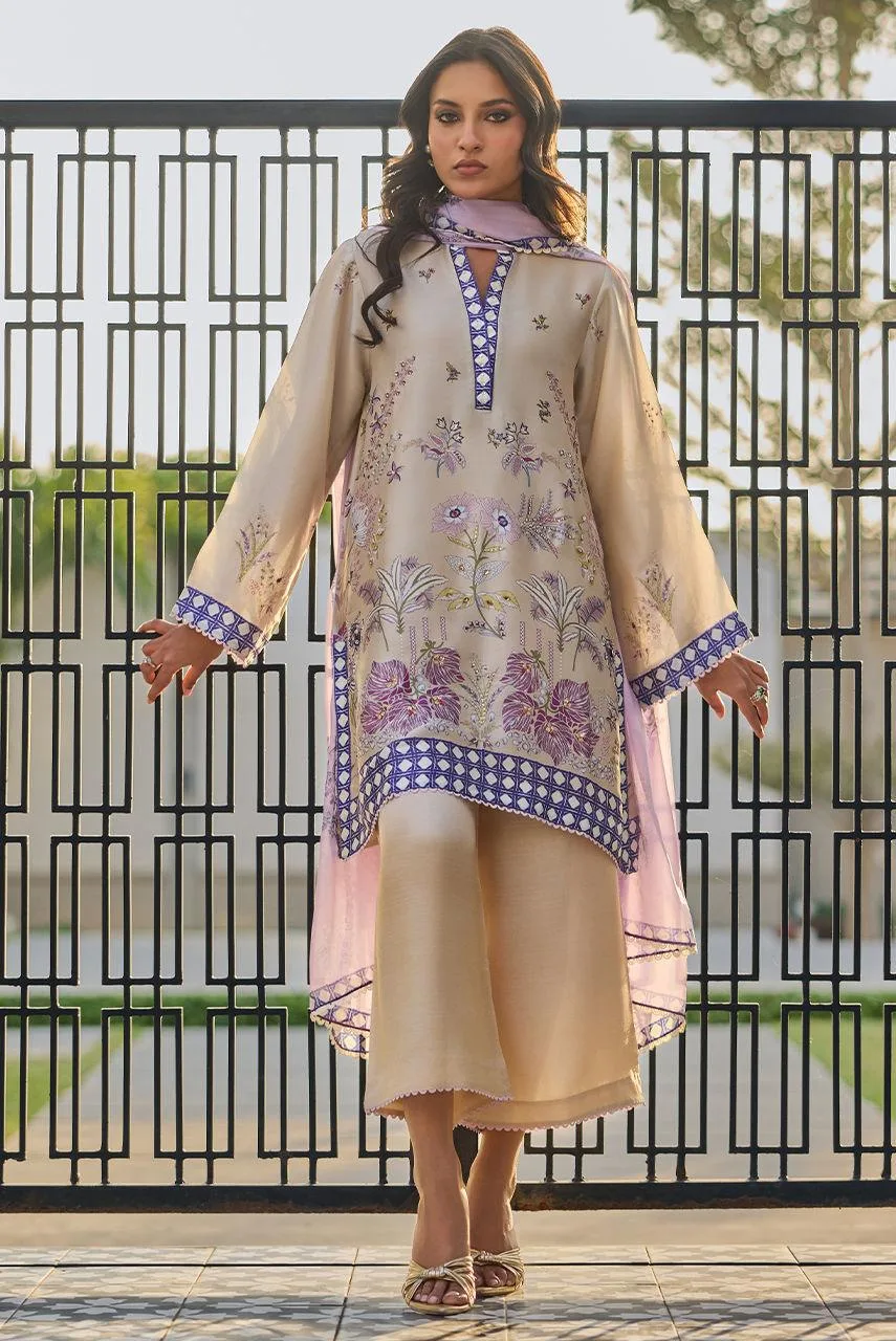 Deepak Perwani Eid Edit Lilac Silk – view 4 – Poshaq