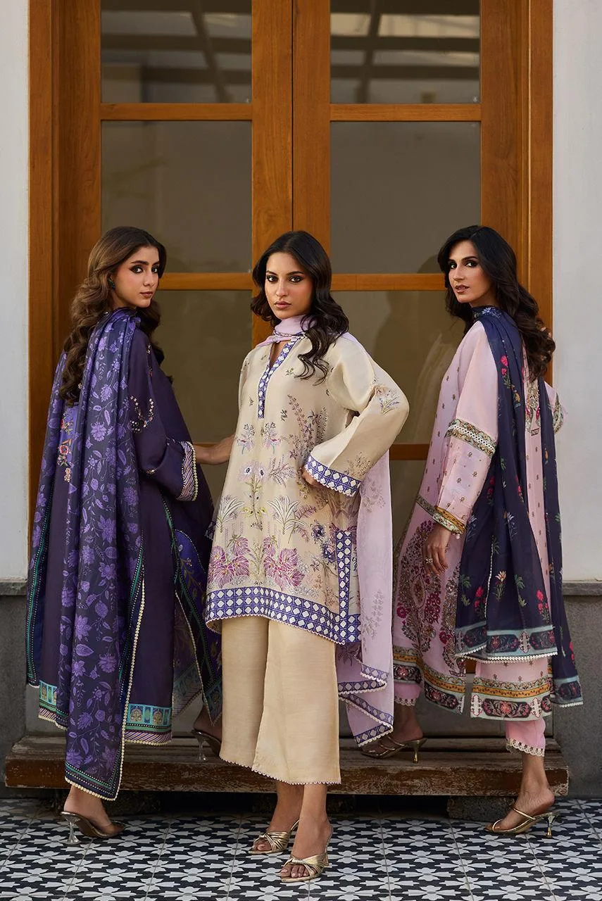 Deepak Perwani Eid Edit Lilac Silk – view 6 – Poshaq