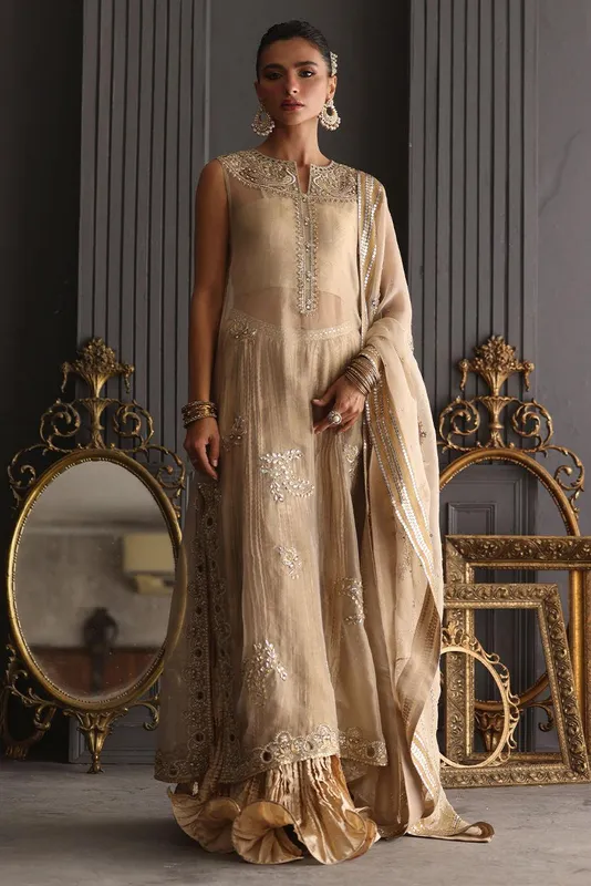 Deepak Perwani Diya Wedding Edit Gold Tissue – view 1 – Poshaq
