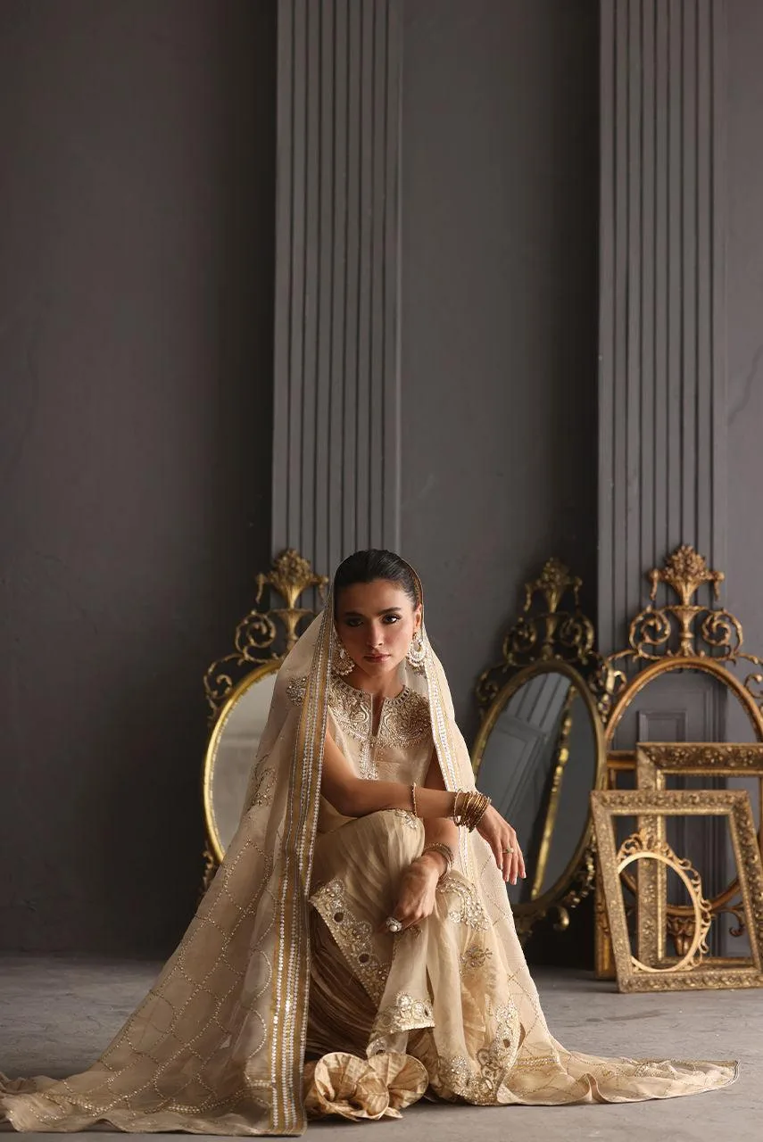 Deepak Perwani Diya Wedding Edit Gold Tissue – view 10 – Poshaq