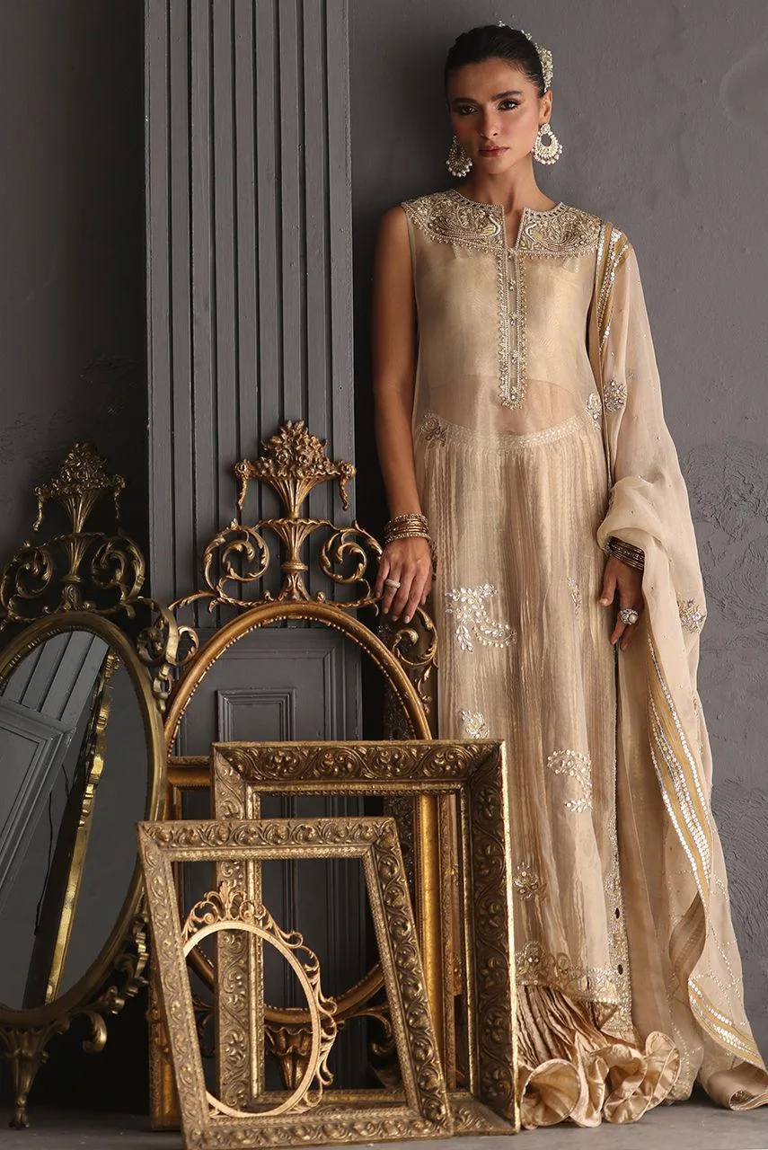 Deepak Perwani Diya Wedding Edit Gold Tissue – view 3 – Poshaq