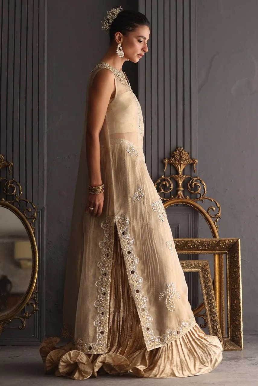 Deepak Perwani Diya Wedding Edit Gold Tissue – view 7 – Poshaq