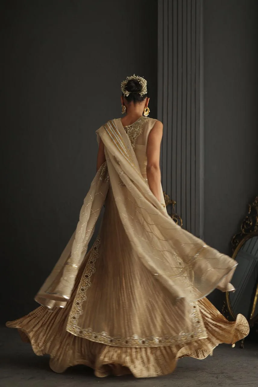 Deepak Perwani Diya Wedding Edit Gold Tissue – view 8 – Poshaq