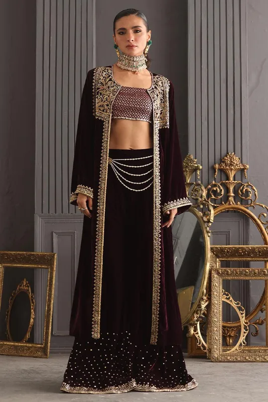 Deepak Perwani Diya Wedding Edit Velvet – view 1 – Poshaq