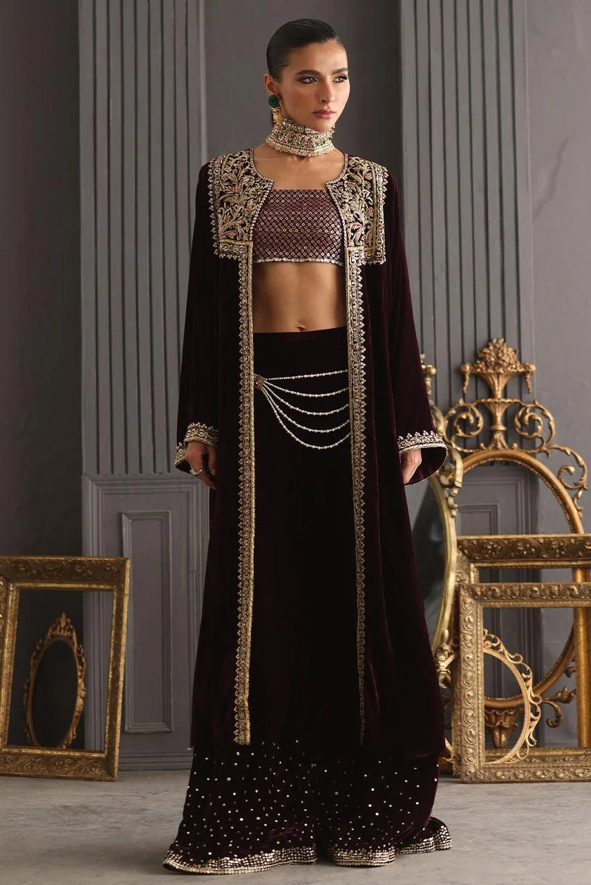 Deepak Perwani Diya Wedding Edit Velvet – view 3 – Poshaq