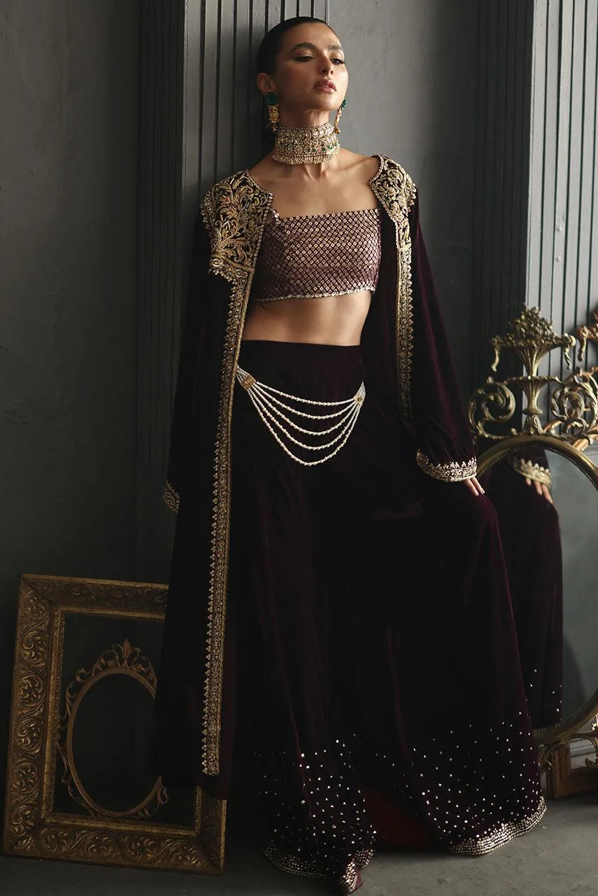 Deepak Perwani Diya Wedding Edit Velvet – view 4 – Poshaq