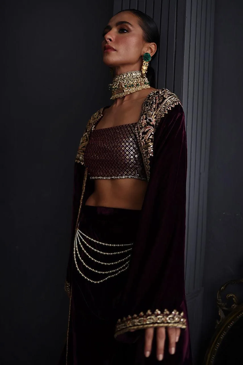 Deepak Perwani Diya Wedding Edit Velvet – view 6 – Poshaq