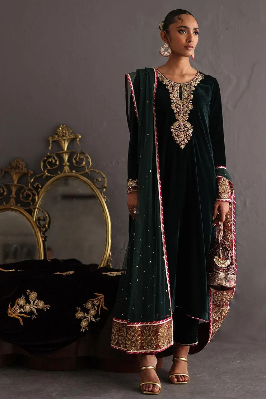 Deepak Perwani Diya Wedding Edit Magenta Velvet – view 7 – Poshaq