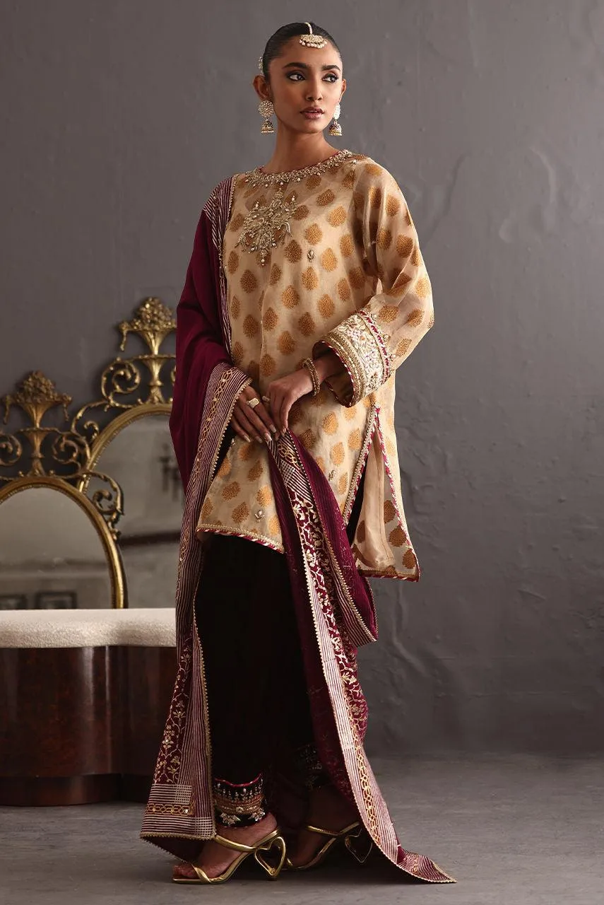 Deepak Perwani Diya Wedding Edit White Jacquard – view 5 – Poshaq
