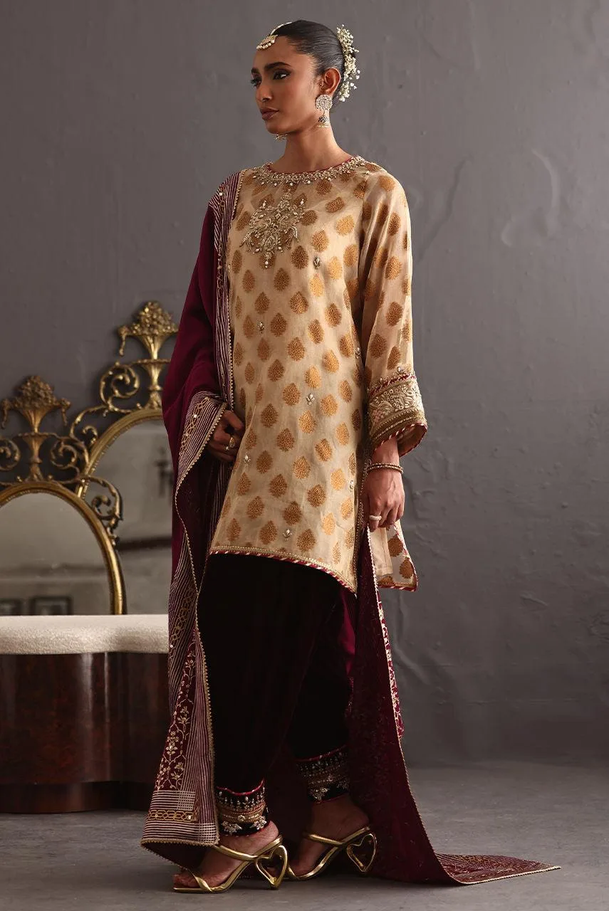 Deepak Perwani Diya Wedding Edit White Jacquard – view 6 – Poshaq