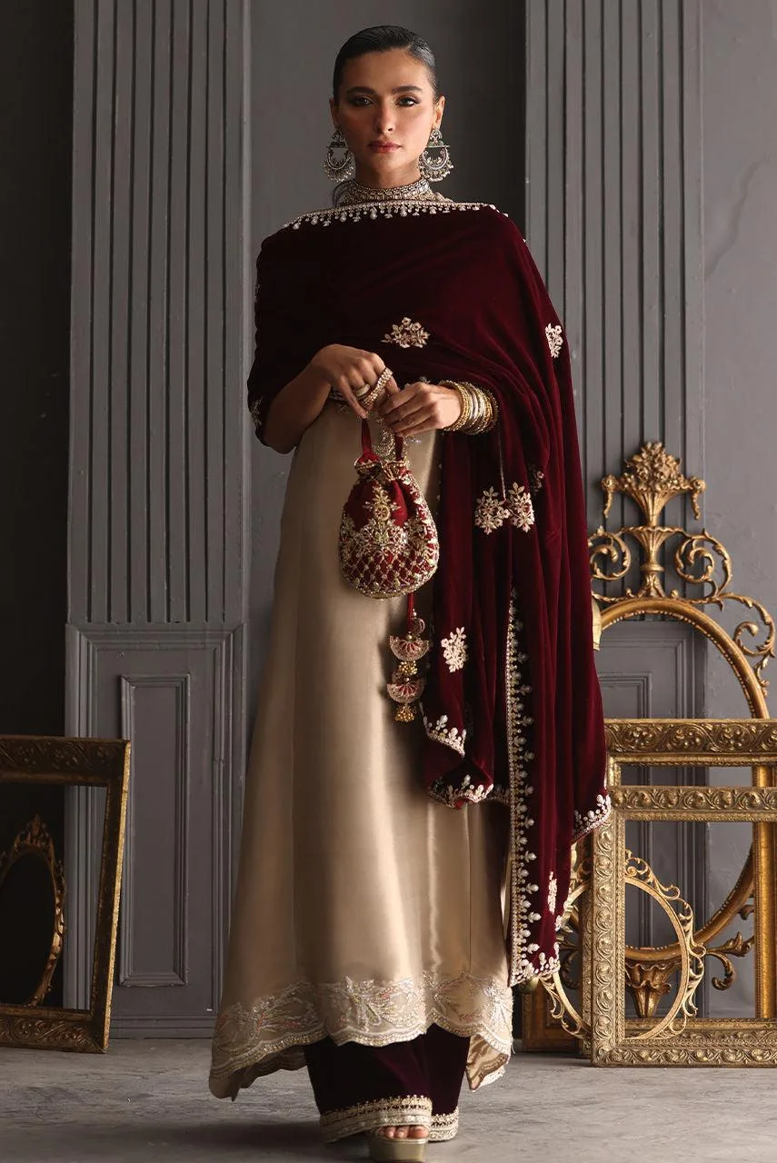Deepak Perwani Diya Wedding Edit Gold Velvet – view 7 – Poshaq