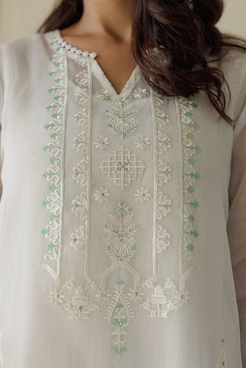 Deepak Perwani Summer Festive 25 Silver Cotton – view 3 – Poshaq