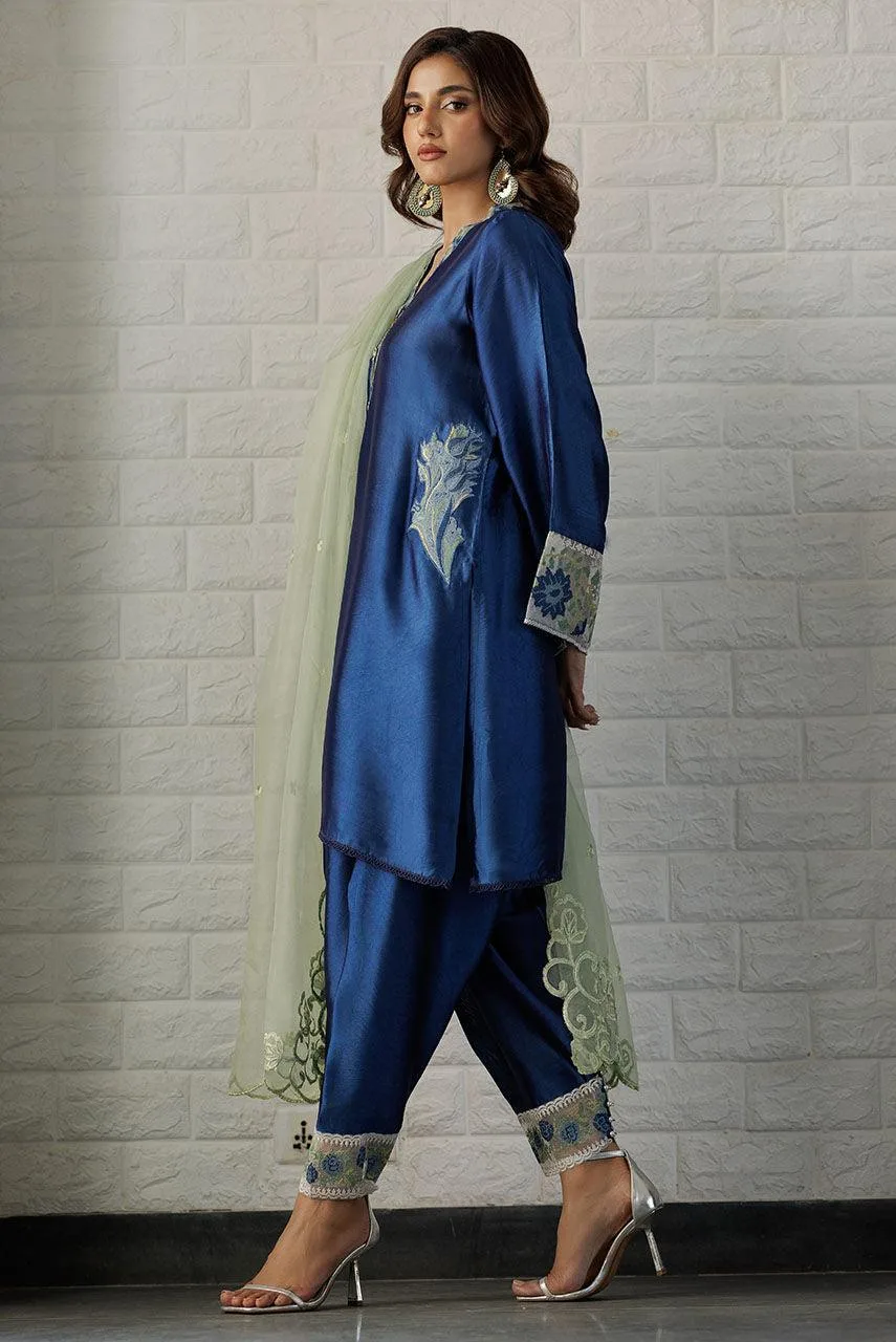 Deepak Perwani Summer Festive 25 Silver Organza – view 2 – Poshaq