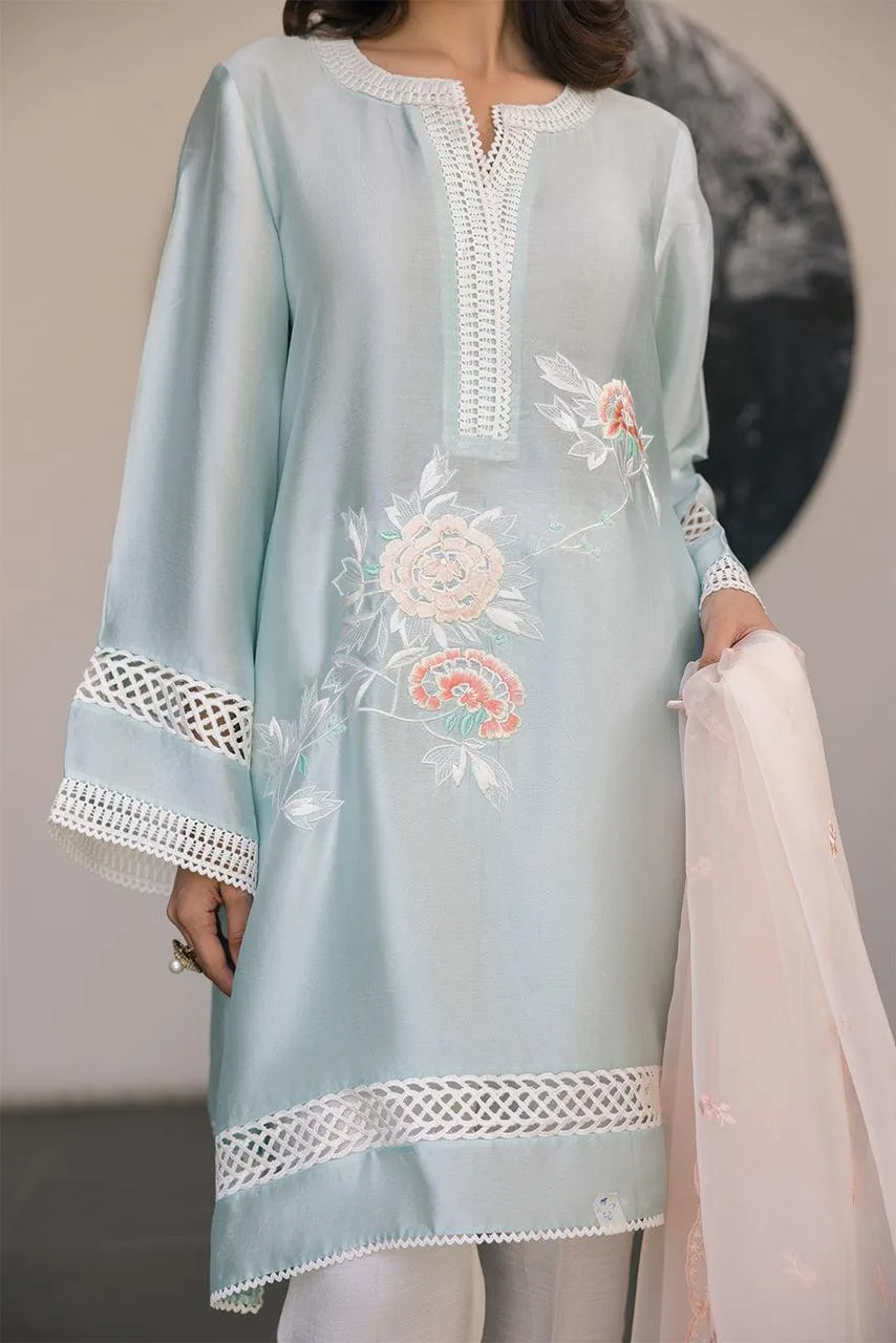 Deepak Perwani Eid Edit 25 Pink Organza – view 3 – Poshaq
