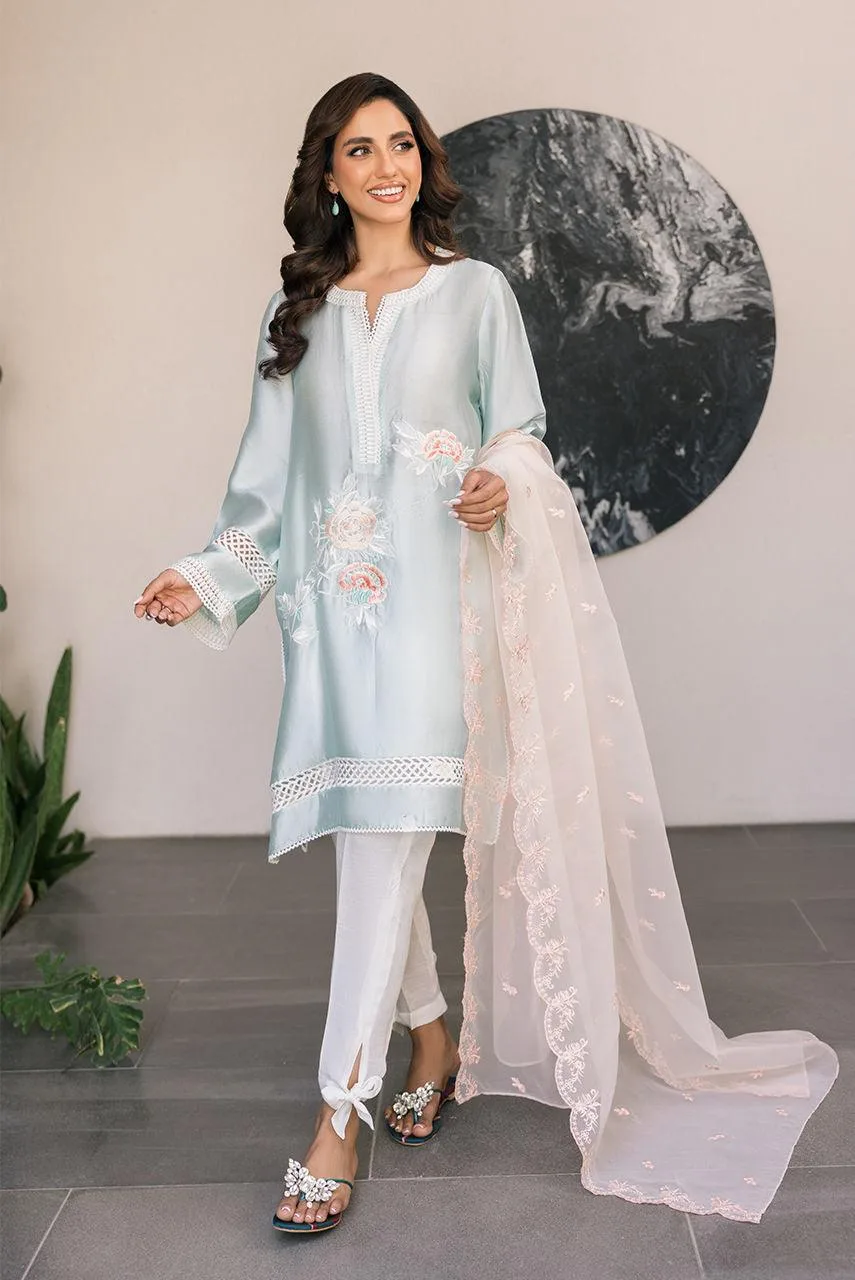 Deepak Perwani Eid Edit 25 Pink Organza – view 5 – Poshaq
