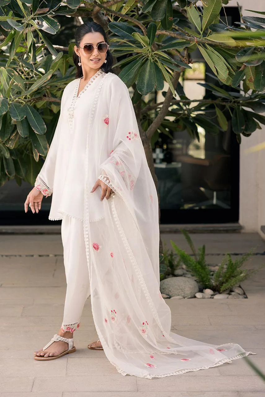 Deepak Perwani Eid Edit 25 Ivory Organza – view 2 – Poshaq