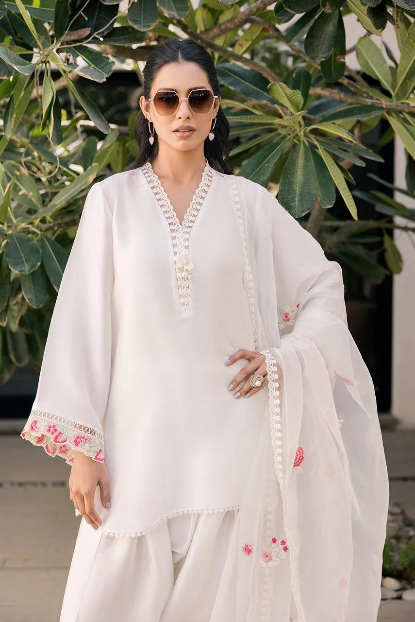 Deepak Perwani Eid Edit 25 Ivory Organza – view 3 – Poshaq
