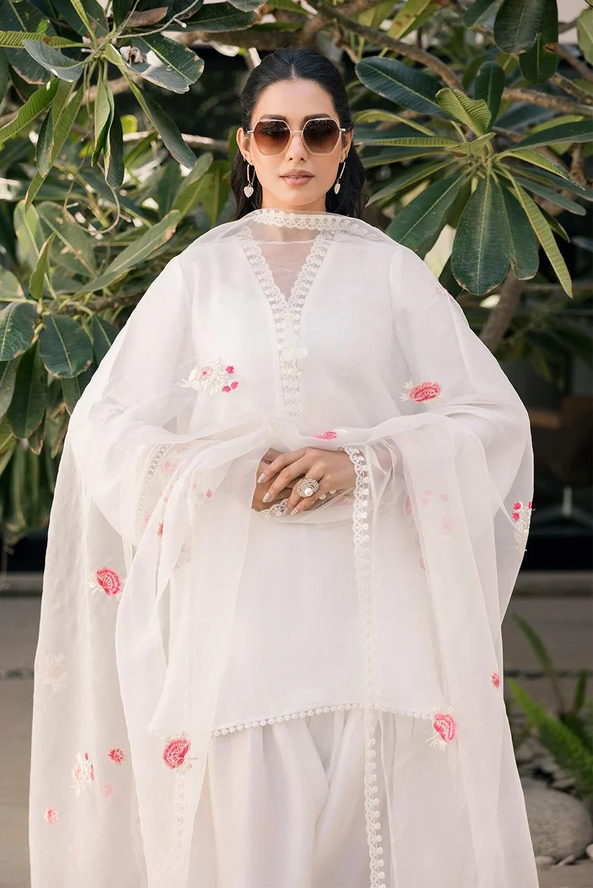 Deepak Perwani Eid Edit 25 Ivory Organza – view 4 – Poshaq