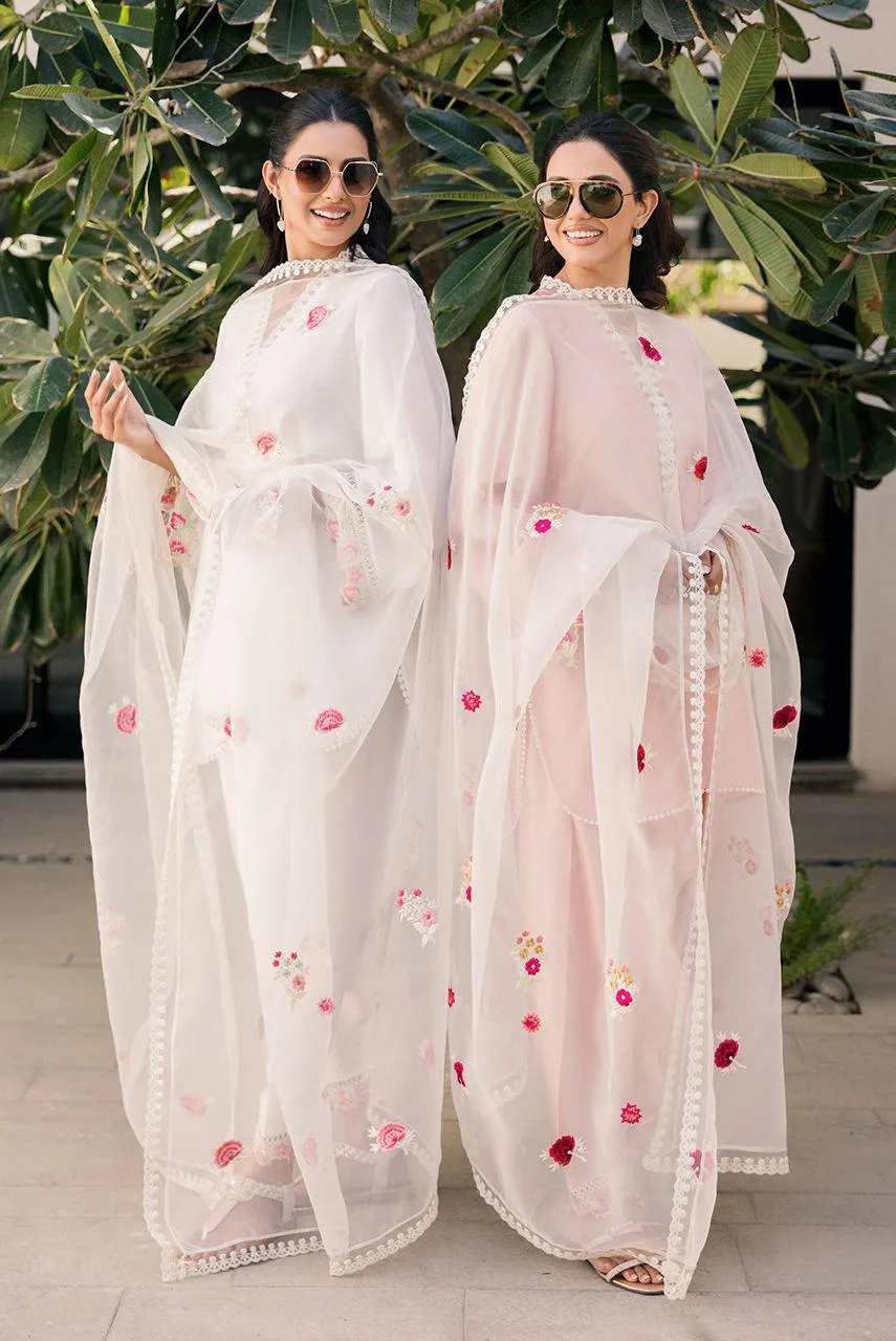 Deepak Perwani Eid Edit 25 Ivory Organza – view 5 – Poshaq